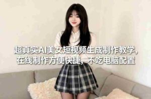 超真实AI美女短视频生成制作教学，在线制作方便快捷，不吃电脑配置，快速起号涨粉-中创网_分享创业项目_助您在家赚钱