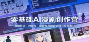 零基础AI漫剧创作营:出图剪辑、AI操作,配套专属配音克隆与动画素材-中创网_分享创业项目_助您在家赚钱