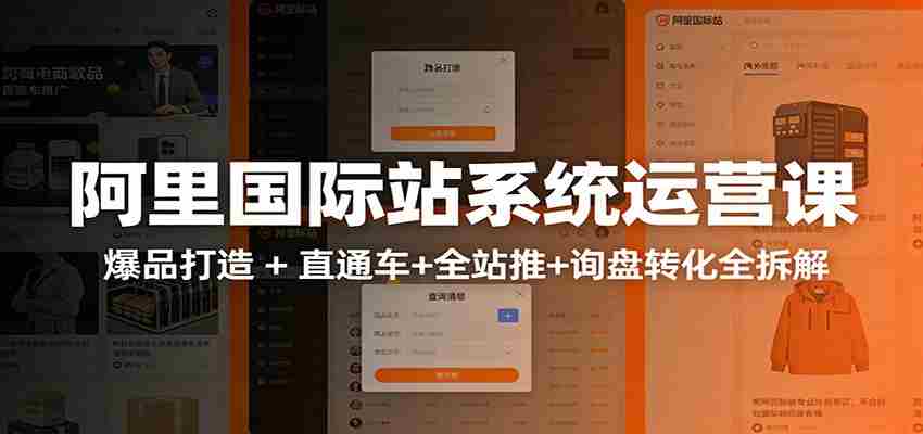 阿里国际站运营实战课：从店铺布局到TOP10旺铺，数据化运营，推广全攻略-中创网_分享创业项目_助您在家赚钱