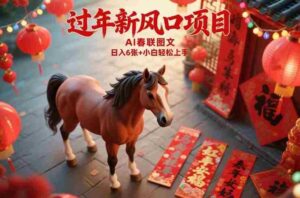 过年新风口项目，用ai春联图文，日入6张+小白轻松上手【揭秘】-中创网_分享创业项目_助您在家赚钱
