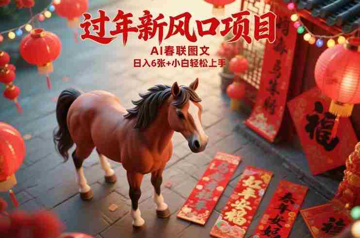 过年新风口项目，用ai春联图文，日入6张+小白轻松上手【揭秘】-中创网_分享创业项目_助您在家赚钱