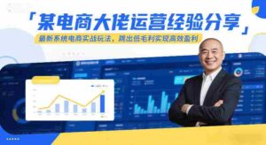 某电商大佬运营经验分享,最新系统电商实战玩法,跳出低毛利实现高效盈利-中创网_分享创业项目_助您在家赚钱