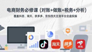 (17390期)电商财务必修课(对账+做账+税务+分析)覆盖抖音、淘天、拼多多、京东四大主流平台全盘实操-中创网_分享创业项目_助您在家赚钱