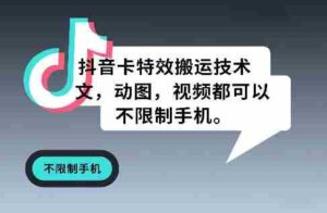 抖音卡特效搬运技术，图文，动图，视频都可以，不限制手机-中创网_分享创业项目_助您在家赚钱