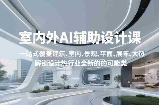 室内外AI设计课,一站式覆盖建筑、室内、景观、平面、展陈五大热门品类,解锁设计行业的全新可能