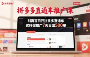 拼多多直通车推广课,别再盲目开拼多多直通车,这样做推广7天日出500单-中创网_分享创业项目_助您在家赚钱
