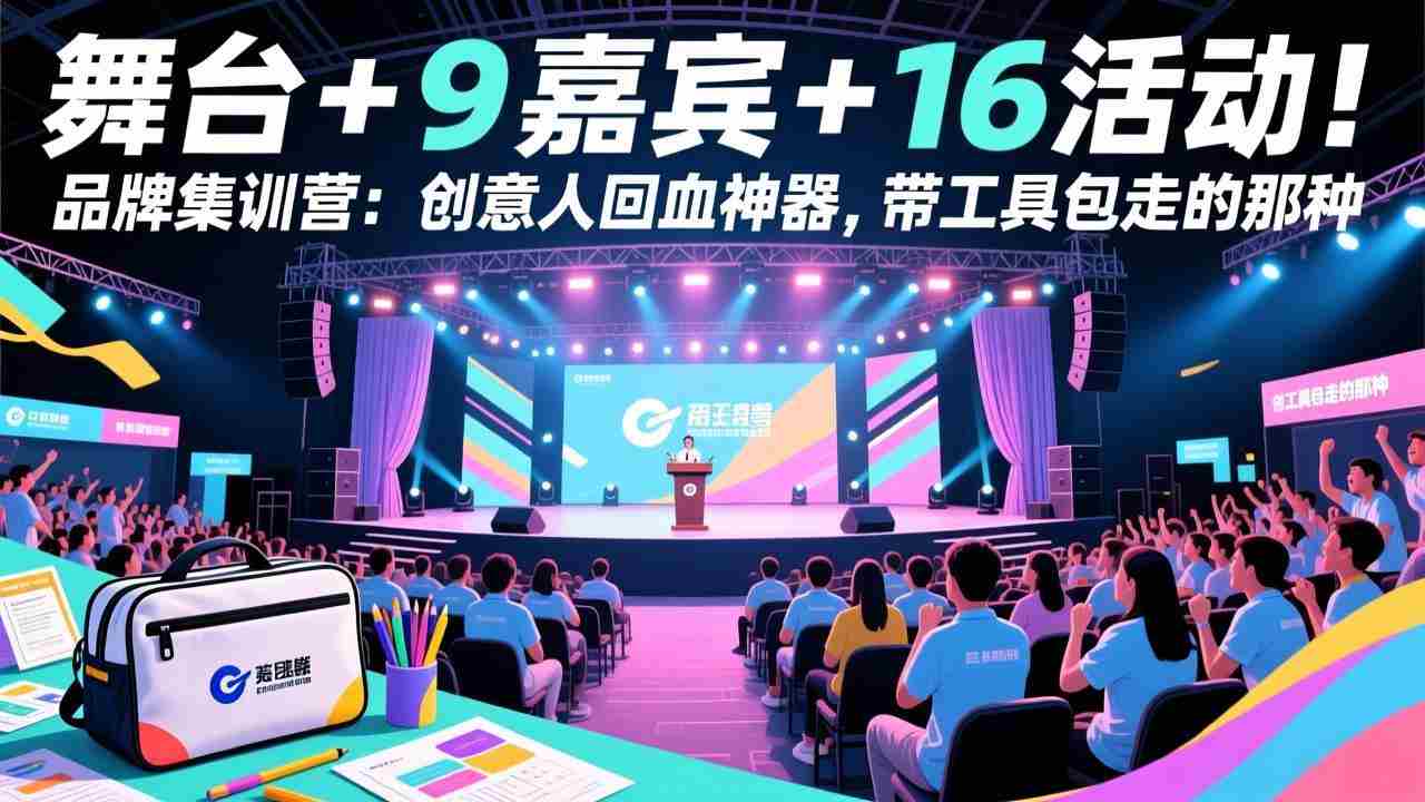 （17413期）舞台 + 9 嘉宾 + 16 活动！品牌集训营：创意人回血神器，带工具包走的那种-中创网_分享创业项目_助您在家赚钱