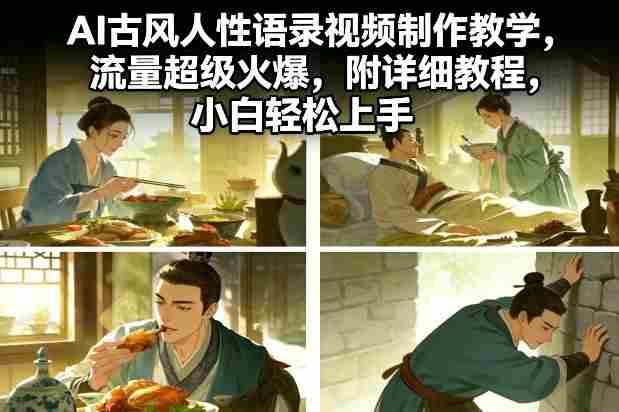 AI古风人性语录视频制作教学，流量超级火爆，附详细教程，小白轻松上手-中创网_分享创业项目_助您在家赚钱