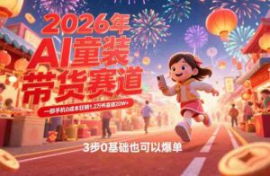 AI童装新春带货赛道，一部手机0成本狂销1.2万件喜提20W+，3步0基础也可以爆单-中创网_分享创业项目_助您在家赚钱
