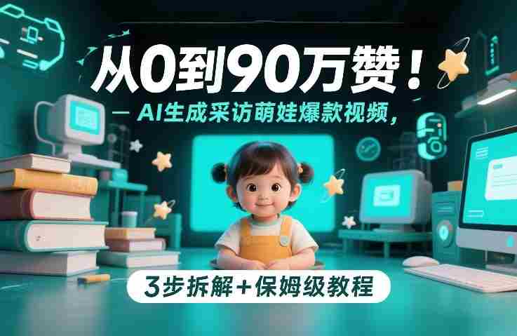 从0到90万赞：AI生成采访萌娃爆款视频，3步拆解+保姆级教程-中创网_分享创业项目_助您在家赚钱