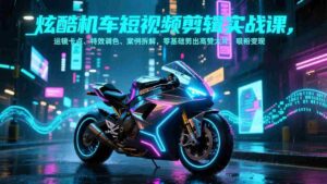 (17304期)炫酷机车短视频剪辑实战课,运镜卡点、特效调色、案例拆解,零基础剪出高赞大片,吸粉变现-中创网_分享创业项目_助您在家赚钱