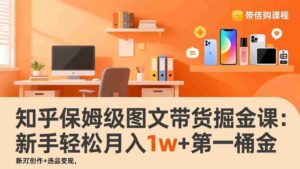 (17353期)知乎保姆级图文带货掘金课:账号打造+爆文创作+选品变现,新手轻松月入1w+第一桶金-中创网_分享创业项目_助您在家赚钱