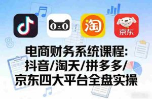 电商财务系统课程,覆盖抖音、淘天、拼多多、京东四大主流平台的全盘实操-中创网_分享创业项目_助您在家赚钱