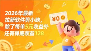 （17306期）最新拉新软件剪小映，除了每单5元收益外还有保底收益128-中创网_分享创业项目_助您在家赚钱