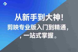 从新手到大神!剪映专业版入门到精通,一站式掌握-中创网_分享创业项目_助您在家赚钱