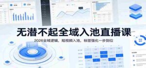 无潜不起全域入池直播课:2026全域逻辑,短视频入池,标签强化一步到位-中创网_分享创业项目_助您在家赚钱