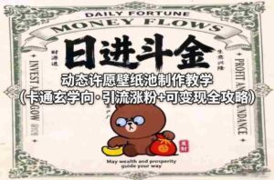 动态许愿壁纸池制作教学(卡通玄学向·引流涨粉+可变现全攻略)-中创网_分享创业项目_助您在家赚钱