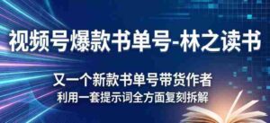 视频号爆款书单号-林之读书，又一个新款书单号带货作者，利用一套提示词全方面复刻拆解-中创网_分享创业项目_助您在家赚钱