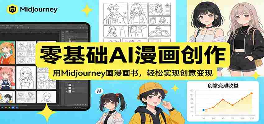 零基础AI漫画创作：用Midjourney画漫画书，轻松实现创意变现-中创网_分享创业项目_助您在家赚钱