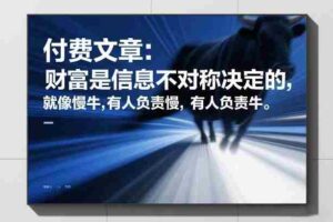 付费文章：财富是信息不对称决定的，就像慢牛，有人负责慢，有人负责牛-中创网_分享创业项目_助您在家赚钱