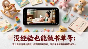 (17389期)没经验也能做书单号:育儿古风情感全类型,抠图混剪到发布,学员单条视频收益破2000+-中创网_分享创业项目_助您在家赚钱