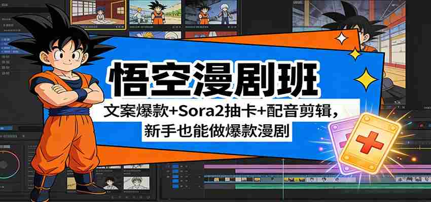 悟空漫剧班：文案爆款+Sora2抽卡+配音剪辑，新手也能做爆款漫剧-中创网_分享创业项目_助您在家赚钱