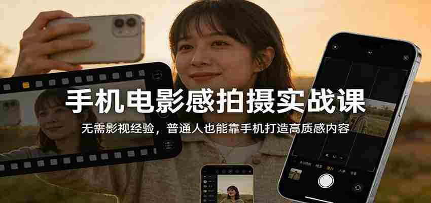 手机电影感拍摄实战课：无需影视经验，普通人也能靠手机打造高质感内容-中创网_分享创业项目_助您在家赚钱
