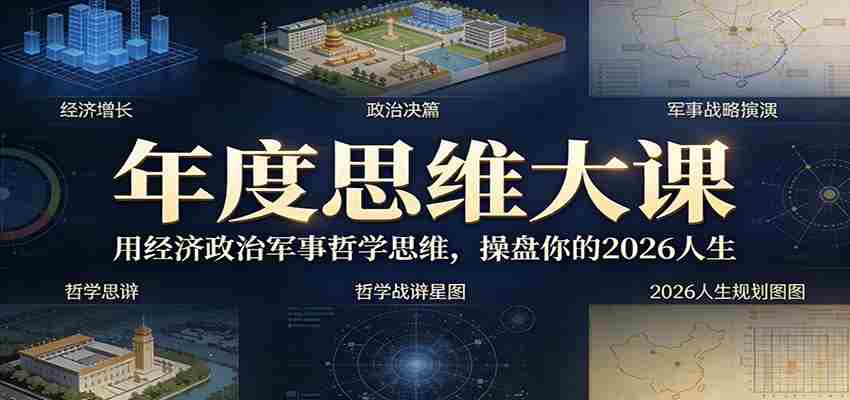 年度思维大课，用经济政治军事哲学思维，操盘你的2026人生-中创网_分享创业项目_助您在家赚钱