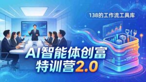 (17833期)AI智能体创富训练营2.0:3天闭门直播+视频课+工具库,从0到1搭建智能体附138个工作流-中创网_分享创业项目_助您在家赚钱