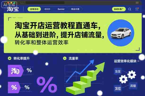 淘宝开店运营教程直通车，从基础到进阶，提升店铺流量，转化率和整体运营效率（更新26年3月24日）-中创网_分享创业项目_助您在家赚钱