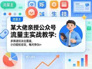 某大佬亲授公众号流量主实战教学：多赛道玩法全覆盖，小白轻松变现，每月多挣5k+-中创网_分享创业项目_助您在家赚钱