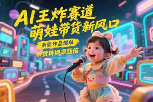 AI王炸赛道，萌娃带货新风口，条条作品爆单，带货转换率翻倍，核心逻辑拆解-中创网_分享创业项目_助您在家赚钱