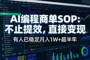 AI编程商单SOP,AI编程不能只给工作提效,还要直接变现,有人已经稳定月入1W+半年了-中创网_分享创业项目_助您在家赚钱