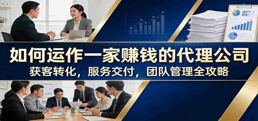 如何运作一家赚钱的代理公司：获客转化，服务交付，团队管理全攻略-中创网_分享创业项目_助您在家赚钱