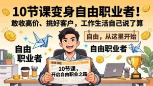 (17663期)10 节课变身自由职业者!敢收高价、挑好客户,工作生活自己说了算-中创网_分享创业项目_助您在家赚钱