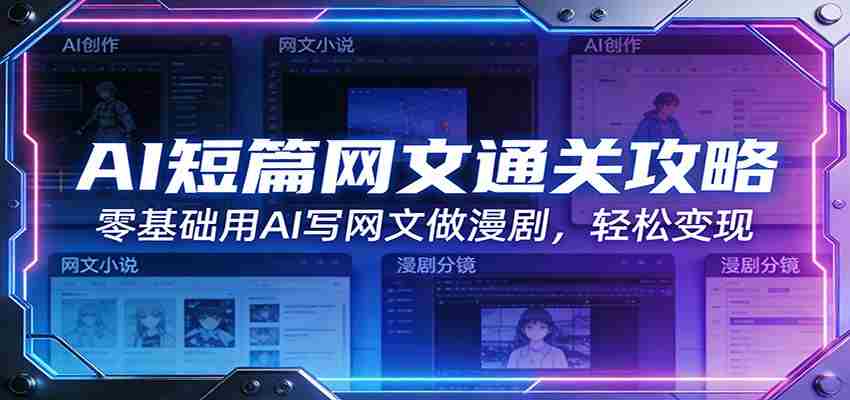 AI短篇网文通关攻略：零基础用AI写网文做漫剧，轻松变现-中创网_分享创业项目_助您在家赚钱