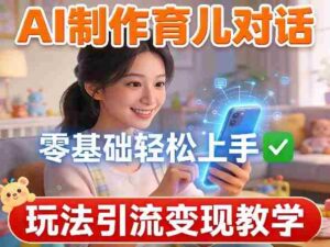 AI制作育儿对话，零基础轻松上手，玩法引流变现教学-中创网_分享创业项目_助您在家赚钱