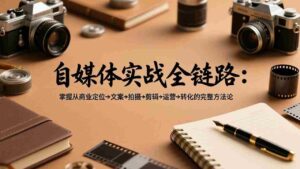(17586期)自媒体实战全链路:掌握从商业定位→文案→拍摄→剪辑→运营→转化的完整方法论-中创网_分享创业项目_助您在家赚钱