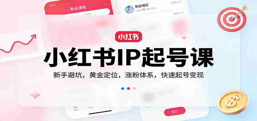 小红书IP起号课：新手避坑，黄金定位，涨粉体系，快速起号变现-中创网_分享创业项目_助您在家赚钱