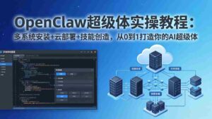 (17603期)OpenClaw-小龙虾 超级体实操教程:多系统安装+云部署+技能创造,从0到1打造你的AI超级体-中创网_分享创业项目_助您在家赚钱