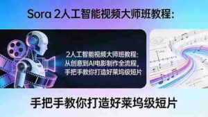 (17688期)Sora 2人工智能视频大师班教程:从创意到AI电影制作全流程,手把手教你打造好莱坞级短片-中创网_分享创业项目_助您在家赚钱