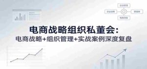 电商战略组织私董会:电商战略+组织管理+实战案例深度复盘-中创网_分享创业项目_助您在家赚钱