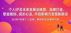 个人IP及未来发展训练营:品牌打造、职业规划、成长心法,开启影响力变现新路径-中创网_分享创业项目_助您在家赚钱