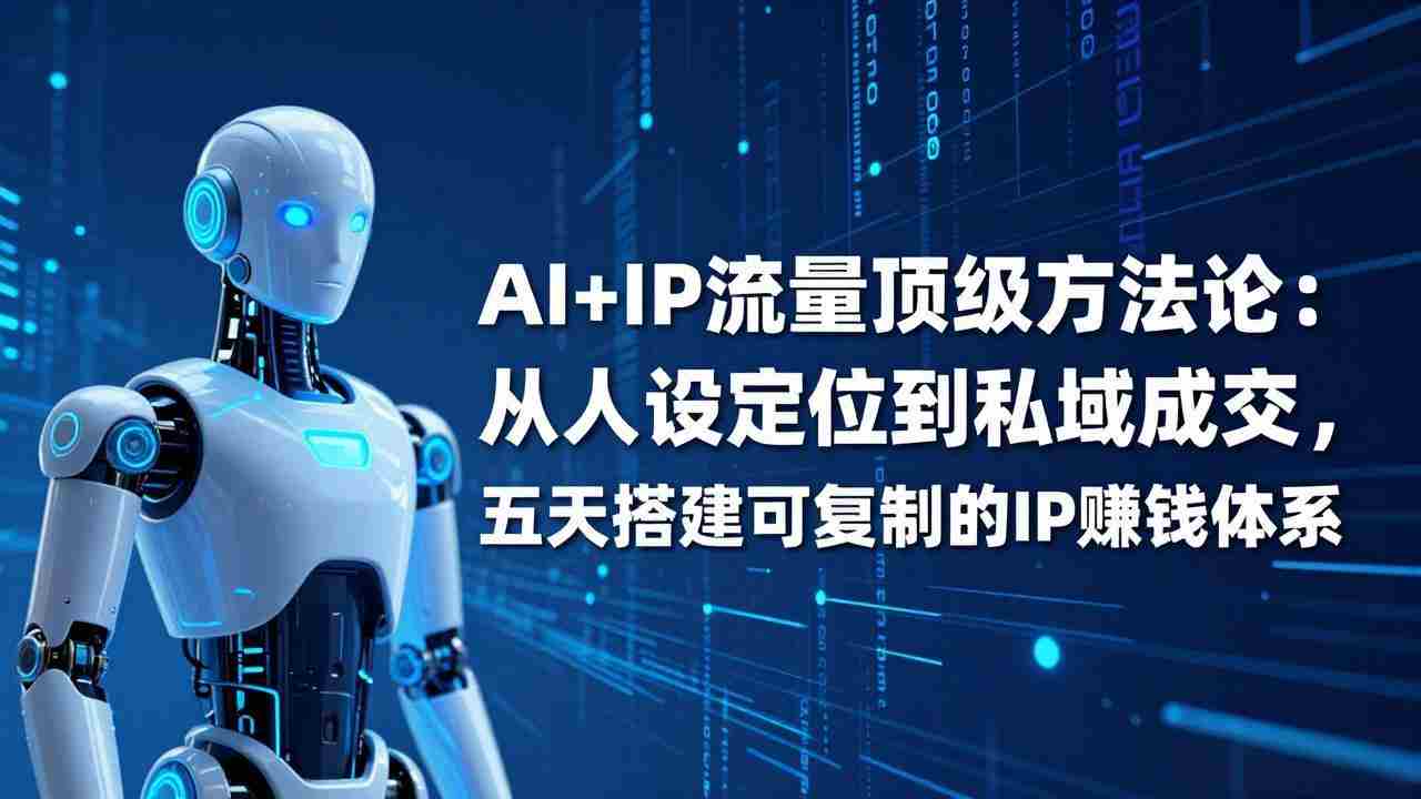 （17521期）AI+IP顶级方法论：从人设定位到私域成交，五天搭建可复制的IP赚钱体系-中创网_分享创业项目_助您在家赚钱