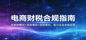 电商财税合规指南:全税种解析+风险管控+纳税筹划,助力企业合规经营-中创网_分享创业项目_助您在家赚钱