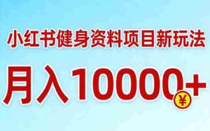 (17711期)小红书健身资料项目最新玩法,月入10000+,收益潜力可以无限放大-中创网_分享创业项目_助您在家赚钱