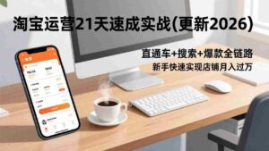 (17806期)淘宝运营21天速成实战(更新3月),直通车+搜索+爆款全链路,新手快速实现店铺月入过万-中创网_分享创业项目_助您在家赚钱