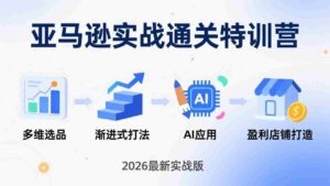 (17745期)亚马逊实战通关特训营:2026年3月更新,多维选品+渐进式打法+AI应用,从0到1打造盈利店铺-中创网_分享创业项目_助您在家赚钱