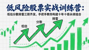 (17487期)低风险股票实战训练营:低估分散排雷三箭齐发,手把手教你构建十年十倍永续组合-中创网_分享创业项目_助您在家赚钱