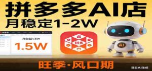 开一家拼多多AI店,月稳定1-2W,目前旺季,风口期!-中创网_分享创业项目_助您在家赚钱